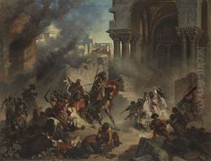 Episodio Della Quarta Crociata - Saccheggio Di Costantinopoli by Cesare Felix Georges dell' Acqua