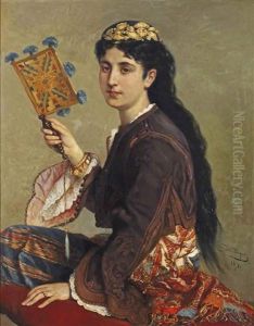 L'eventail (levantine D'alexandrie D'egypte); Lady Of Alexandria With A Fan