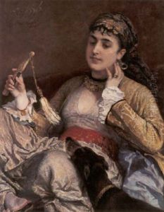 Her Favorite Pet by Cesare Felix Georges dell' Acqua