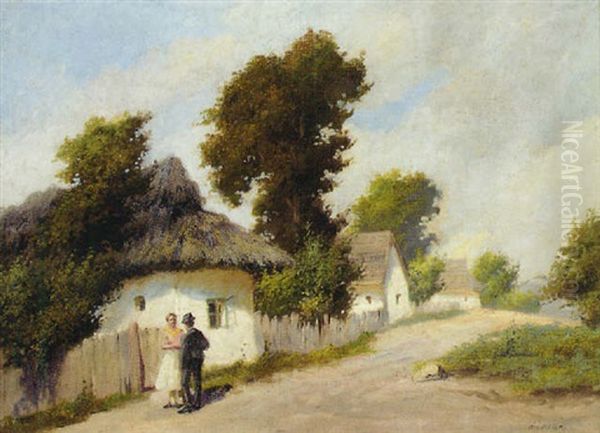 A Couple In A Village Street - view 1