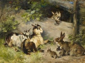 Hasen Und Zicklein Am Gatter