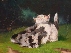 Spielende Katzchen by Julius Adam the Younger