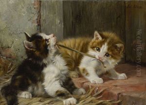 Zwei Spielende Katzchen by Julius Adam the Younger