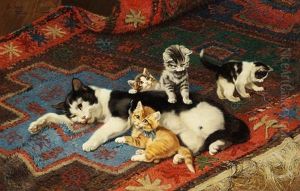 Katzenfamilie by Julius Adam the Younger