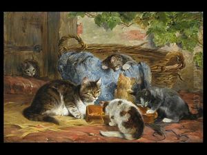 Die Katzenfamilie by Julius Adam the Younger