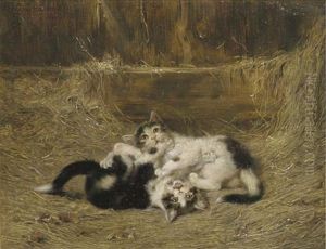 Playful Kittens by Julius Adam the Younger