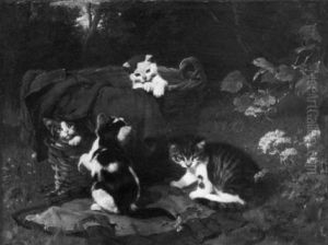 Playful Kittens by Julius Adam the Younger