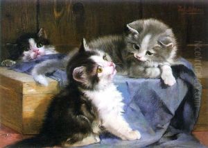 Kittens At Play by Julius Adam the Younger
