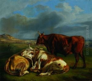 Drei Ochsen Vor Landschaft