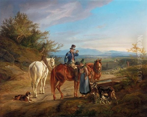 Rastender Reiter (halt On A Country Road) - view 1