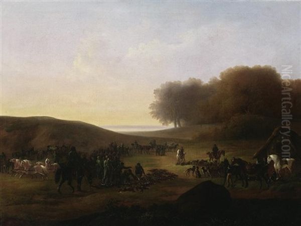 Jagdgesellschaft In Weiter Mecklenburgischer Kustenlandschaft - view 1