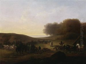 Jagdgesellschaft In Weiter Mecklenburgischer Kustenlandschaft Jagdgesellschaft In Weiter Mecklenburgischer Kustenlandschaft