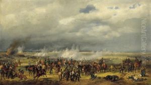 Die Schlacht Bei Comorn In Ungarn Am 11. Juli 1849 by Albrecht Adam