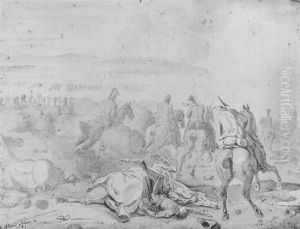 Napoleonische Reiter- Und Infanterieschlacht In Rusland Unter Leitung Von Eugene De Beauharnais