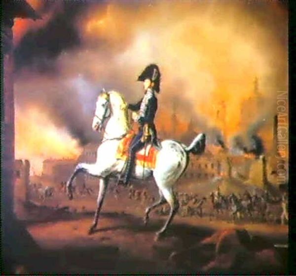 Portrait Of Count Eugenio Alari With Burning Moscow In The  Background - view 1