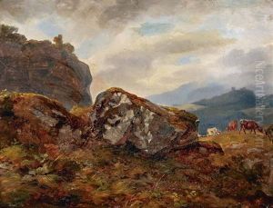 Weidevieh In Weiter Berglandschaft by Benno Adam