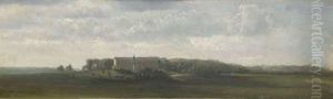 Munchen - Blick Uber Die Theresienwiese Auf Bavaria Und Ruhmeshalle (study) by Benno Adam