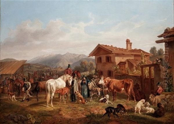 Ein Viehmarkt Im Bayrischen Gebirge - view 1