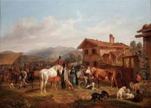 Ein Viehmarkt Im Bayrischen Gebirge