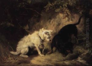 A Promenarian And A Dachshund By A Foxhole