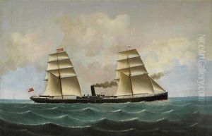 The S.s. Angerton At Sea, Homeward Bound by Edouard Adam