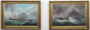Le Vapeur Hollandais Ary Scheffer Quittant Le Havre, Le Ary Scheffer, Tempete Du 29 Novembre 1897 by Edouard Adam
