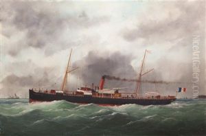 Paquebot "mustapha Ben Ismail" De La Compagnie Generale Transatlantique by Edouard Adam