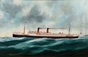 Paquebot "espagne", Compagnie Generale Transatlantique by Edouard Adam