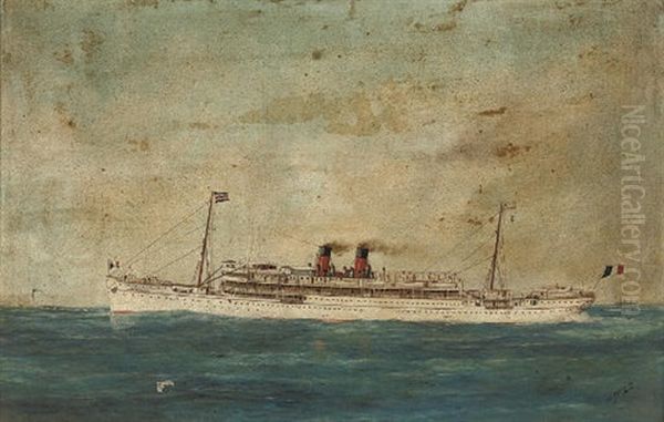 The French Liner "guadeloupe" At Sea - view 1