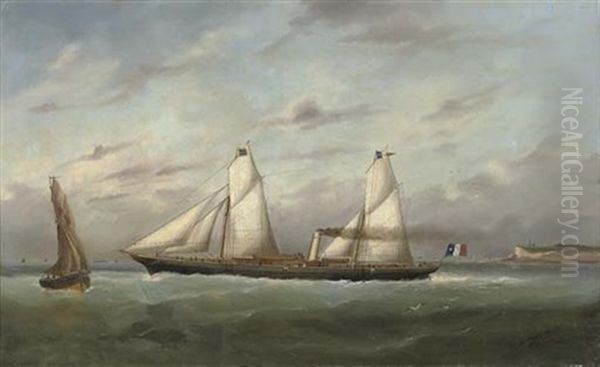 The Steam Yacht "eros" Outward-bound From Le Havre - view 1