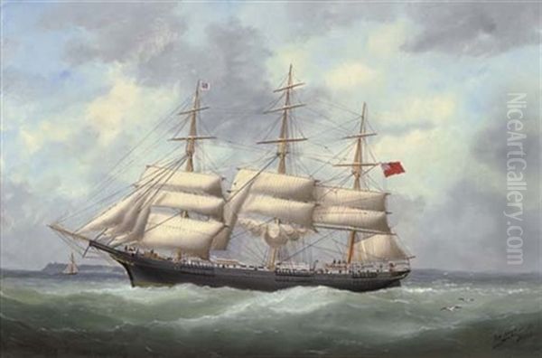 The Full-rigger "austriana" Reducing Sail And Calling For A Pilot - view 1