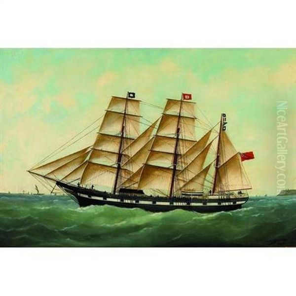 The British Barque "argosy" Outward Bound Under Full Sail - view 1