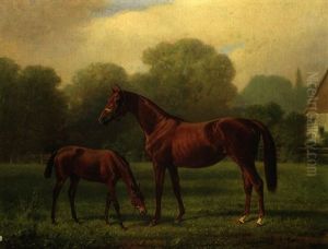 La Sage Mit Fohlen Im Pardon by Emil Adam