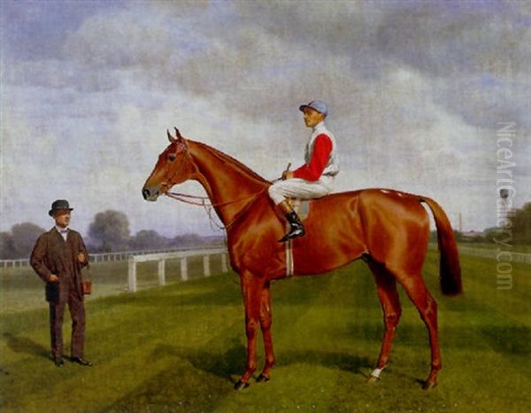 The Racehorse "san Genero" With His Jockey Varga And Trainer Frank Butters - view 1