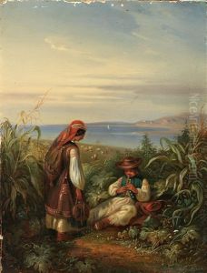 Dalmatinische Kuste Mit Paar In Tracht
