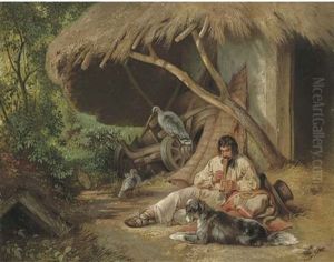 Zigeuneridylle (a Paraguayan Gaucho With His Dog)