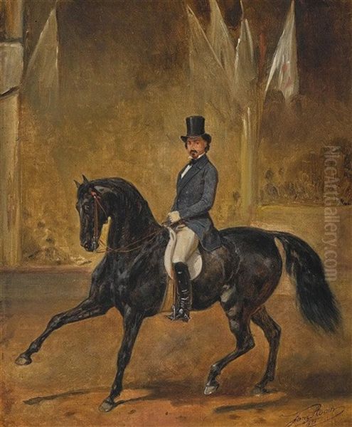 Charles Hinne Auf Seinem Andalusischen Hengst Im Hippodrom - view 1