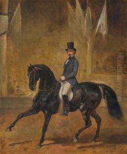 Charles Hinne Auf Seinem Andalusischen Hengst Im Hippodrom by Franz Adam