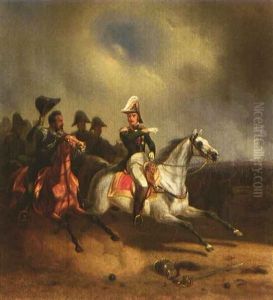 Eugene De Beauharnais, Vizekonig Von Italien Und Herzog Von Leuchtenberg, Gefolgt Von Seinen Offizieren In Gestrecktem Galopp Eugene De Beauharnais, Vizekonig Von Italien Und Herzog Von Leuchtenberg, Gefolgt Von Seinen Offizieren In Gestrecktem Galopp