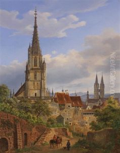 Blick Auf Esslingen Am Neckar by Heinrich Adam