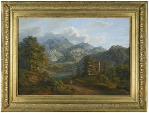 Ruin And Castle At The Fernsteinpass by Heinrich Adam