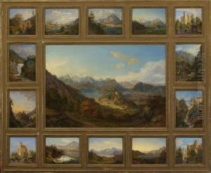 Blick Auf Schloss Hohenschwangau Mit Alp- Und Schwansee (+ 14 Others, 15 Works Framed Together)