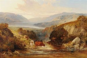 Schottische Landschaft Mit Rinderherde by Joseph Adam