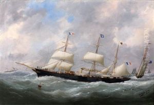 Trois-mats by Marie-Edouard Adam Of Le Havre