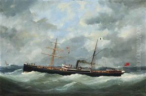 R. Bell & Co.s Steamship Bothal In A Heavy Swell