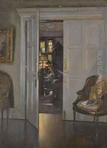 Interior With Open Door And Chair by Patrick William Adam