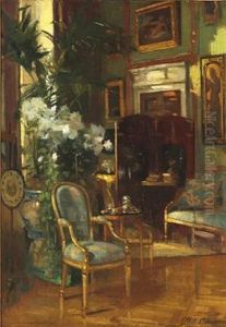 Patrick William Adam: An Interior From An English Stately Home From The Early 20th Century by Patrick William Adam