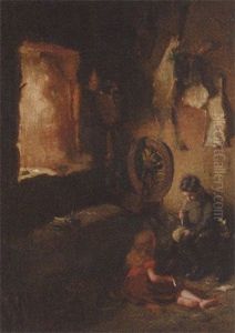 Interior Of A Cottage, Iona by Patrick William Adam