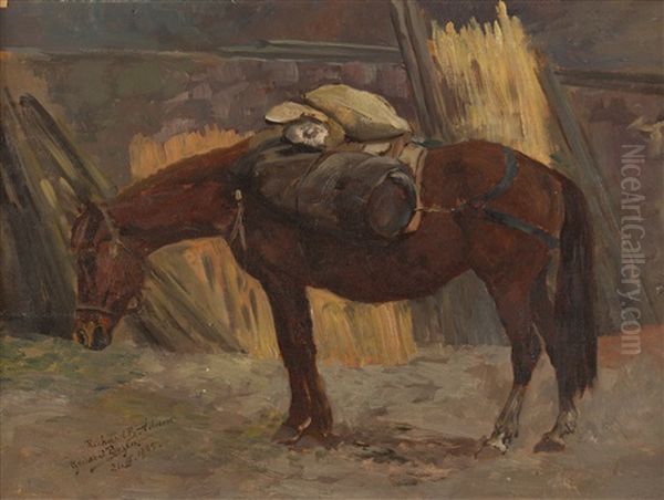 Gesattelte Arbeitspferde (pair, 1 Oil On Canvas) - view 1