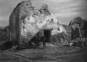 Pferd Vor Einer Ruine Pferd Vor Einer Ruine